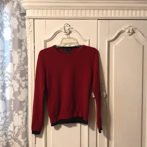 Small cashmere red crew neck sweater - Picture 1 of 5